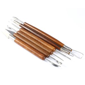 6PCS sculpting tool Pottery Tools Wood Handle Pottery Set Wax Carving Sculpt Smoothing Polymer Shapers Pottery Clay Ceramic Tool