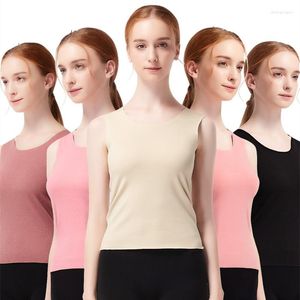 Women's Tanks Winter Fast Heating Seamless Vest Ladies Thermal Top Tank O Neck Slim Fit Warm Underwear Stretchable Thick Fleece Tees For
