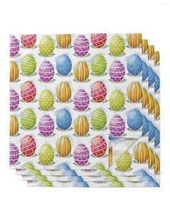 Table Napkin Watercolor Easter Egg Pattern Set Wedding Party Cloth Festival Decor Napkins Tea Towel