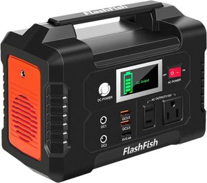 FlashFish 200W Portable Power Station 40800mAh Solar Generator 110V AC Outlet Backup Battery Pack Power Supply for Outdoor Camping Emergency.