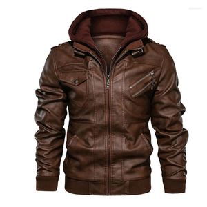 Men's Suits Men's Fashion Leather Jacket Autumn Casual Motorcycle Slim Collar PU Coat Windproof