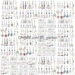 Göbek Çan Düğmesi Yüzük Toptanes 20pcs Mix Style Style Ness Yüzük Gövde Gövde Piercing Dungle Beach Takı Damla Teslimat Dhgarden Dhscq