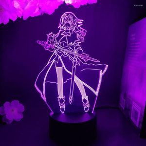 Nattljus arturia pendragon sabel anime lamp öde förbli 3d ljus för sovrum dekor söt födelsedag present led manga