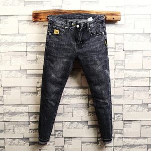 Men's Jeans Spring Autumn Cowboy Pants Punk Patch Ripped Denim Washed Clothes For Men Straight Streetwear Beggar Korean Trousers