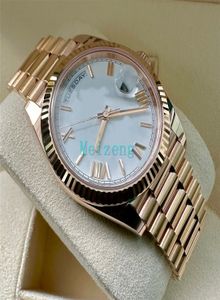 2023 Diver Sport Wristwatch Rose Gold 40mm 대통령 날짜. 흰색 다이얼 228235- 박스와 종이 브랜드 새로운 남성 자동 시계