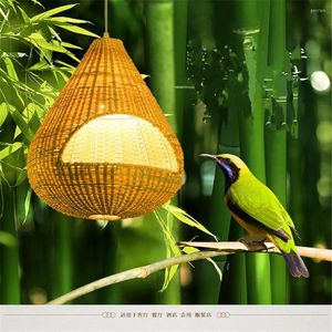 Подвесные лампы Юго -Восточной Азии садовые бамбуковые лампы ресторан