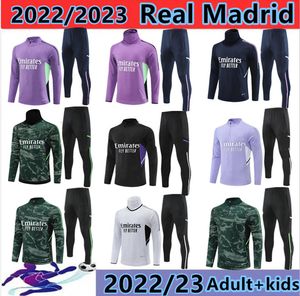 2022-2023 레알 마드리드 트랙 슈트 세트 훈련복 22/23 남자와 어린이 축구 재킷 chandal futbol 서보 크기 10-2xl