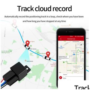 Dvr per auto Accessori Gps per auto C13 Relè di sicurezza Tracker Localizzatore Gsm App Tracking Controllo remoto Monitoraggio antifurto Carrello di alimentazione dell'olio tagliato Dhjbv