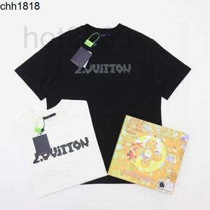 Men's T-shirts Designer High Edition Gift Box Warm Letter Old Flower Print Short Sleeve T-shirt Spring Summer Trend Ins New Half Shirt L18A