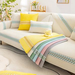 Chair Covers Corn Velvet Sofa Cover Embroidery Cushion Universal Living Room Furniture Back Seat Anti-Slip