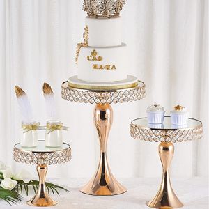 Outra festa de eventos suprimentos de bolo de ouro Stands Stands Stands Stands Gold Pedestal Bolo Stand Bolo de vidro Stands Para festa de casamento Chá de chá de bebê 230217