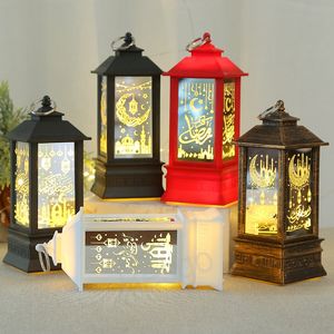 Ramadan Lanterna Decorazione Luci del vento Eid Mubarak Casa islamica LED Luce Decorazione per feste musulmane Lampada Moon Star Castle Lampade stampate BH8290 TQQ