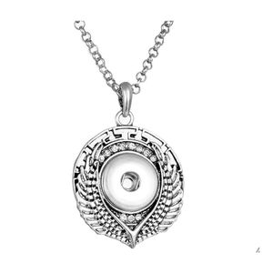 Pendant Necklaces Retro Eye Snap Button Necklace 18Mm Ginger Snaps Buttons Crystal Charms For Women Jewelry Drop Delivery Pendants Dhyvg