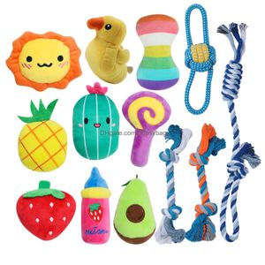 Dog Toys Chews Small Durable Puppy For Teething Dogs Cute Plush Squeaky Reliable Ropes Chew Drop Delivery 2022 Amqed