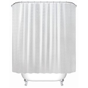 プラスチックPEVA 3D防水シャワーカーテン透明な白いクリアバスルームカーテン12％付き豪華なバスカーテン