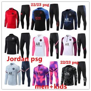 21 22 23 Jordan PSG MBAPPE SOCCER JERSEY Tracksuit 16 17 18 19 20 Retro Paris Football Training Suit Half Pull Sergio Ramos Verratti Icardi Icardi Dorosłe dzieci