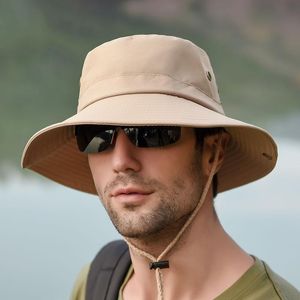 Breda randen hattar upf50 solhatt för kvinnor män sommar boonie utomhus vandring fiske uv skydd hink strand mössa