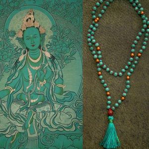 Pendant Necklaces TARA MALA Long Jade Necklace Tassel Yoga JewelryPendant2358