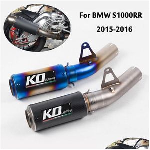 Araba DVR Motosiklet Egzoz Sistemi Orta Bağlantı Boru Kaçış Bağlantı Kayması 60mm Muffler End uçlarında S1000RR 2021 Bırak Deli Dhuvb