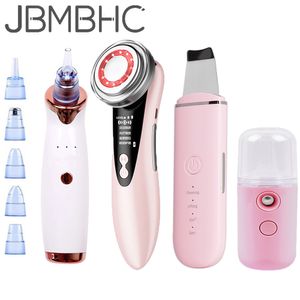 Gesichtsmassager 4 in 1 Facelift -Geräte Face Massager LED Hautverjüngungsmaschine Ultraschall Hauthaut Scrubber Blackhead Remover Gesichtsdampfer 230217