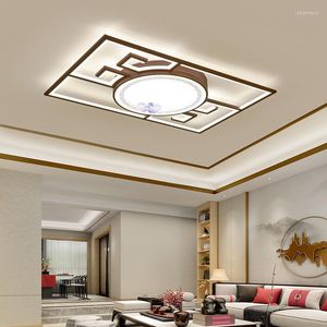 Lampade a sospensione Lampada nel soggiorno Lampada da lobby rettangolare in stile cinese Atmosfera semplice e moderna Soffitto a LED Zen