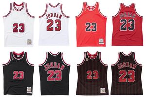 Custom 23 Michael S-6xl Mitchell Ness Jersey 1995-96 Finał Trophy Mesh Hardwoods Classics Retro Jerseys Men Młodzież Biała Czerwona 23