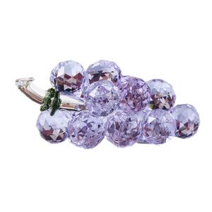 Dekorativa figurer föremål med Crystal Grape Paperweight Cut Glaze Fruit Figurine Glass Home Wedding Decor Collectible Christmas Gift