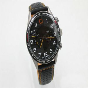 High quality men mp4 12c automatic mechanical watch black tricolor stainless steel dial leather strap 45mm245v