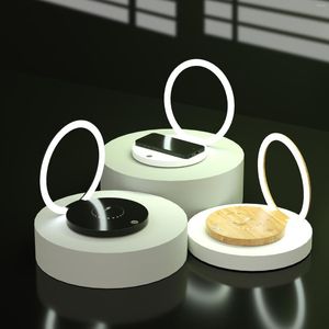Gece Işıkları Led Başucu Lamba Cep Telefonu Kablosuz Şarj Cihazı Oturma Odası Dekoratif Işık Romantik Hediye Tip-C Emzirme