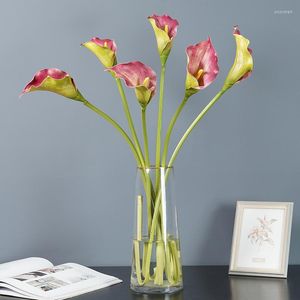 Decorative Flowers PU Artificial Calla Lily Home Decoration Flower Living Room Arrangement Accessories