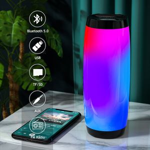 LED Bluetooth -högtalare Portable FM Radio Wireless Bass Subwoofer Music Player Boombox USB