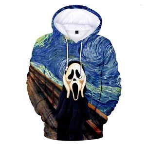 Moletons masculinos 2023 masculino 3D Moletomista e mulher Autumn/Winter Fashion World Famous Art Painting Printned Roupas de marca