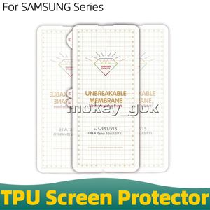 HD Clear Full Coverage Protector Soft TPU Film Scratch-Proof Flexible TPU Screen Protector för Samsung Galaxy S22 Ultra S20 Plus S10 S9 S8 Obs 20/10 S10E