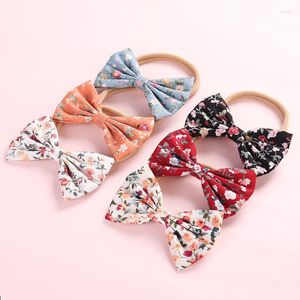 Hair Accessories Born Kids Polyester Headbands Baby Girls Bow Small Floral Headband Infant Elastic Nylon Band Headwear