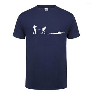 メンズTシャツクールな冬のバイアスロンメンシャツ夏ファッションショートスリーブoネックシュートTシャツコットン衣類トップティーOT-796