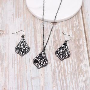 Collana Orecchini Set 2023 Designer Ispirato Pul Pave Clear AB Crystal Water Drop Druzy Statement Dangle Jewerly For Women