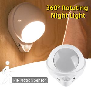 Tokili Pir Sensor Night Lights Motion Ativação USB Recarga sem fio Baby Nightlight Led Wall Lamp for Wardrobe Quarto Cozinha Armazel de escada de escada