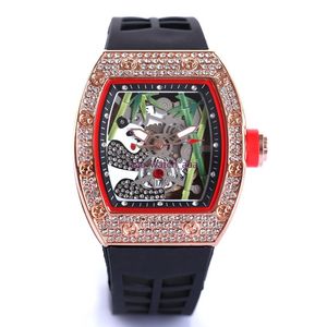 Skull Sport Watches Diamond Men Women kwarcowe zegarki modne pokrętło Inkrustowane ćwiczenie kwarcowe zegarki 13241
