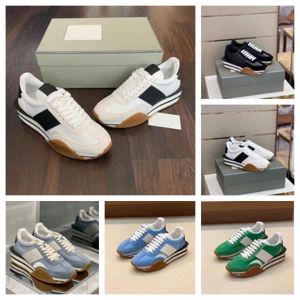 2023 Ünlü James Sneaker Ayakkabı Erkek Beyaz Yan Şerit Süet Naylon Kaykay Yürüyüş Tıknaz Kauçuk Taban Bağcıklı Eğitmen EU38-46 Ayakkabı kutusu