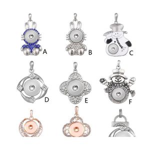 Charms Crystal Snowman Snap Button Accessory Jewelry Diy 18 -миллиметровое имбирное ожерелье для женщин рождественские подарки доставка Findi Dh7h4