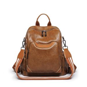 Outdoor-Taschen 2023 Echtes Leder Frauen Tasche Einfarbig Lässige Mode Damen Rucksäcke Einfache Shoudler Reise Mochila Escolar