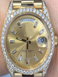 Luxury Wristwatch Automatic 2023 QC BRAND Day-Date 40 Champagne Baguette Diamond Dial 228238 Box Papers on official website