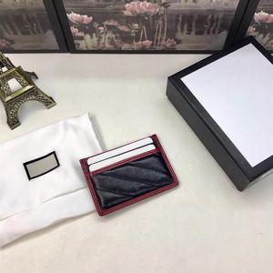 wysokiej jakości czarny czerwony oryginalny skórzany portfel damski z pudełkiem luksusowe projektanci portfeli portfela Poręcza karty kredytowej 5738122394