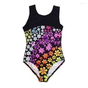 Stage Wear Toddler Adolescenti Ragazze Danza/Balletto Body Abiti da spettacolo Danza Spandex Senza maniche Stampa floreale Bambini Bambini