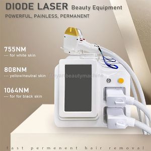 Diodlaser 808 Hårborttagningssystem 3500W 10Hz Nytt utseende 200 miljoner skott 3 våglängder Använd manuell godkänd