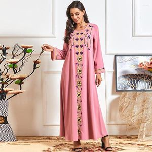 Abbigliamento etnico Ramadan Eid Mubarak Abaya Dubai Turchia Islam Hijab musulmano Abito lungo Robe Longue Femme Kaftan Abiti da donna F2804