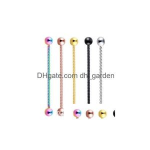 Stecker Tunnel 14G Edelstahl Schraube Industrie Barbell Ohrring Tragus Helix Piercing Knorpel Körperschmuck für Y Woma Dhgarden Dhqkv