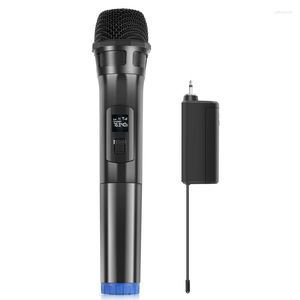Mikrofonlar Puluz UHF Kablosuz Dinamik Mikrofon LED Ekran Kilise Partisi Okulu için Karaoke Kayıt Kayıt