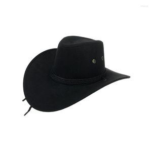 Basker klassiska unisex cowboy hattar kvinnor män västerländsk hatt för pappa gentleman lady Sombrero Hombre Jazz Caps