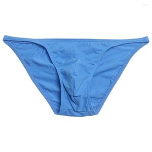Underbyxor män trosor sexig mjuk solid bikini bulge påse thong underkläder låg midjestonder för man sömlös andningsbar tunn